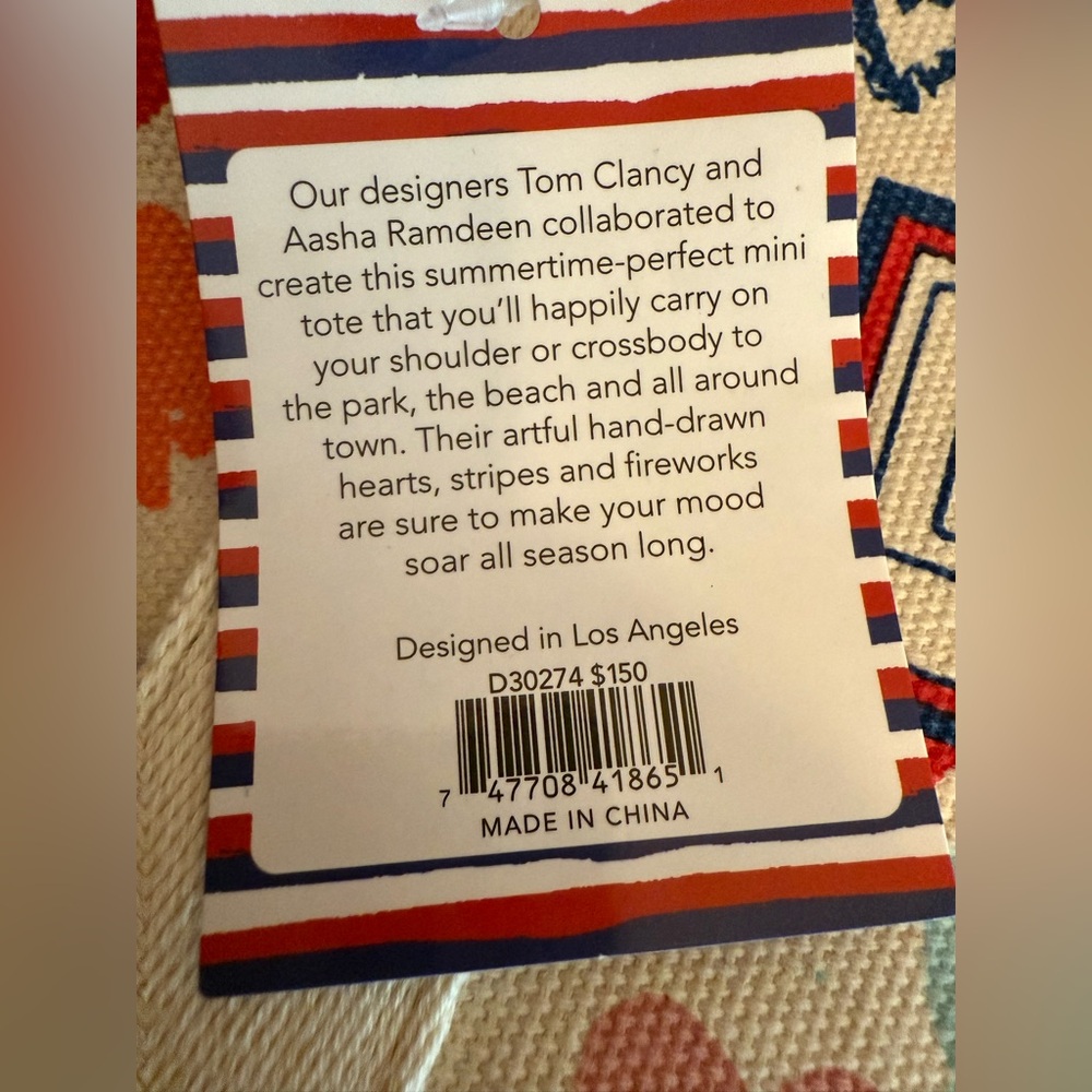 Brighton Red White And You Canvas Mini Tote Bag STYLE D30274 NWT USA patriotic - Picture 11 of 12